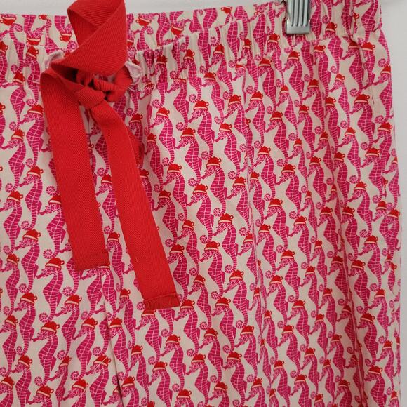 Vineyard Vines Christmas Pajama Pants Seahorse Santa hats Pink Women XXS - Picture 4 of 12